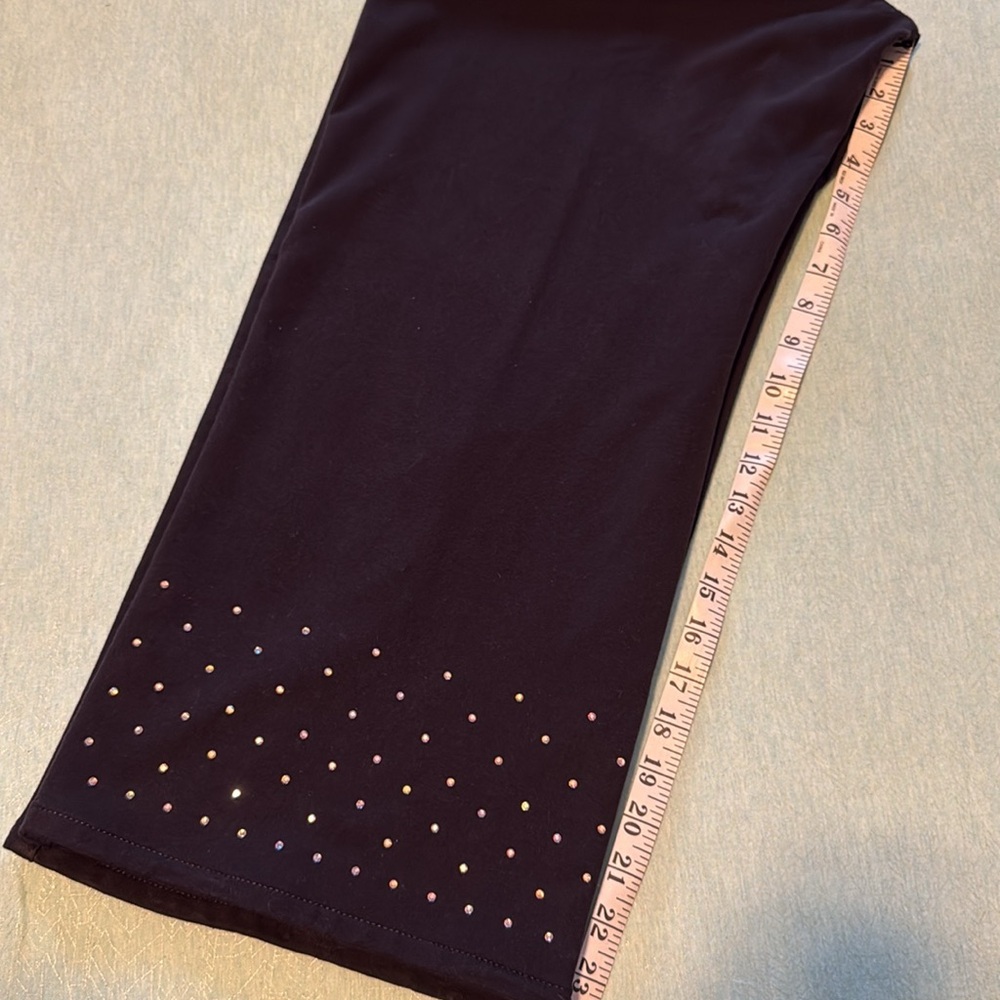 Quacker Factory DreamJeannes Sparkle & Shine Pull-On Gaucho black size L NWOT - Picture 12 of 17